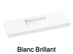 Plan vasque lavabo PMR, adaptée aux personnes à mobilité réduite, L. 80 à 200 cm x P. 46 à 80 cm, résine composite de haute qualité, Finition lisse blanc, Livraison Offerte.